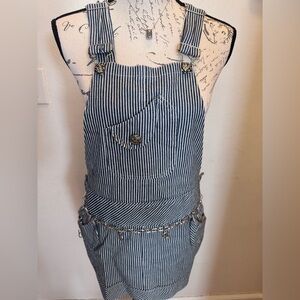 Stylist Striped Denim Jumper Skirt – Boutique Quality, Excellent Condition